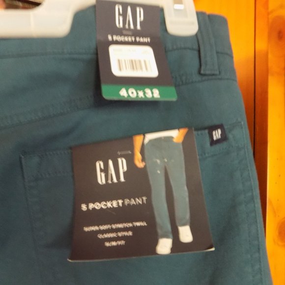 Gap Men's Slim Fit 5 Pocket Soft Stretch Twill Pant Size 40 x 32 Majolica Blue - Picture 4 of 4